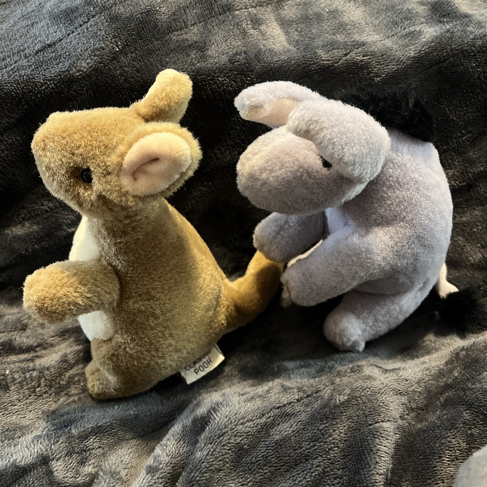 Gund Classic Winnie The Pooh Lot Of 2 Kanga And Eeyore EUC nursery Decor - Picture 2 of 12